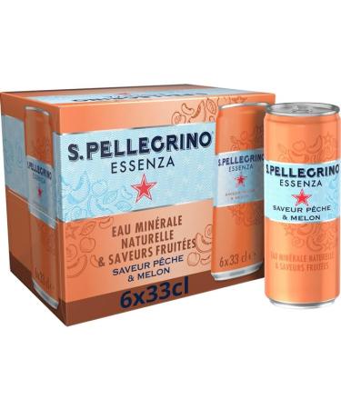 SAN PELLEGRINO Essenza Eau min rale naturelle gazeuse p che et melon 6 x 33 cl