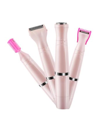 Beaupretty 1 piece 4 1 razor for trimming the hair of private razors facial hairsters Electrician women's legs razor women's hair hairy Miss Body eyebrow trimmer 14x5cm pink