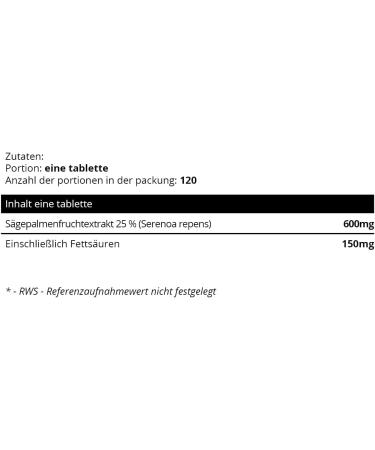 SAW PALMETTO 120 Tablets Dwarf Palm 600mg High Quality - Buy Online on GoSupps.com