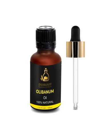 Olibanum Essential Oil 100% Natural Amber Glass Bottle with Dropper 0.5 Fl Oz (30ml Olibanum) Frankincense 1 Fl Oz (Pack of 1)