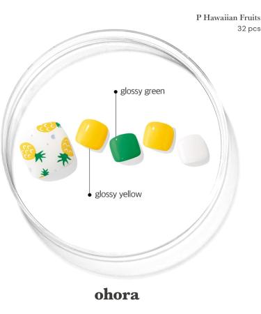 ohora Semi Cured Gel Pedi Strips (P Hawaiian Fruits) - Salon-Quality Long Lasting Pedicure at Home - Works with Any Pedi Lamp - Easy Application & Removal - Includes Prep Pads and Pedi File - Buy Online on GoSupps.com