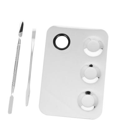 Healeved Makeup Foundation Nail Palette Cosmetic Palette Manicure Tools With Spatula Painting Palette Nail Polish Palette Nail Art Stainless Steel Spatula 14.8X10X0.1CM Silver