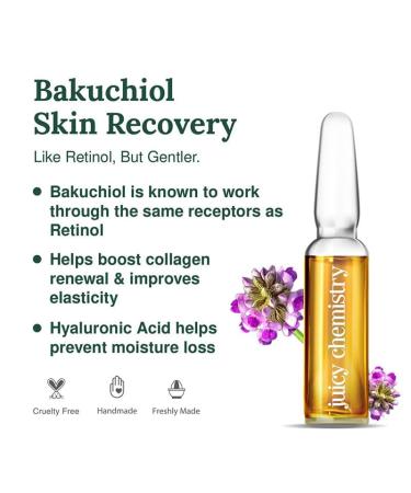 Juicy Chemistry Bakuchiol Skin Recovery Face Serum | Natural Hyaluronic Acid | 7-Pack (2ml each) - Perfect for Radiant Skin - Buy Online on GoSupps.com
