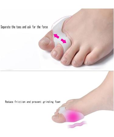 DEAVER Gel Toe Separator Bunion Corrector for Men & Women - Silicone Foot Spacer for Bunion Adjustment - 4 Pairs - Buy Online on GoSupps.com