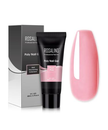 Rosalind pink poly nails gel 80ml pearl pink nail extension gel nail extension nail gel quick extension building acrylic nail gel for beginners professional diy salon set1 - Buy Online on GoSupps.com