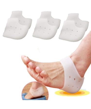 Heel Protectors(3pairs)- Heel Cushion Foot Sleeves Silicone Gel Heel Pads Cushion Cups for Bone Spur Heal Dry Cracked Heels Achilles Tendinitis Relief Plantar Fasciitis Inserts for Women and Man