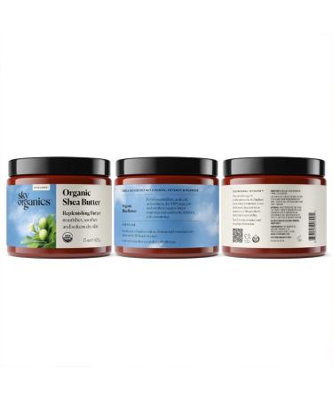 Sky Organics Organic Shea Butter 16 Oz - USDA Certified, 100% Raw & Unrefined for Softening, Smoothing & Radiance Boost - Body & Face Shea Butter - 1 Pound Pack - Buy Online on GoSupps.com
