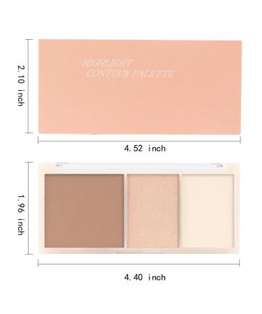 3 IN 1 Brown Nude Face Highlight Bronzer Palette - Buildable Matte Contour & Natural Makeup for Cheeks Nose and Eyes | Ultra Sculpt & Brightening - Buy Online on GoSupps.com