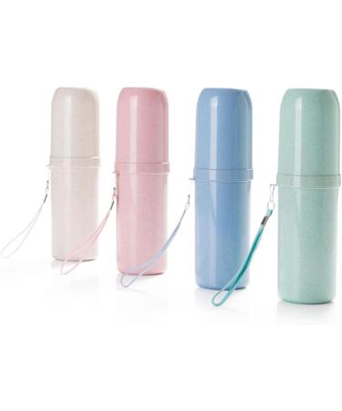 Zerodeko Toothbrush Case Holder Set - 4 Pcs Wheat Travel Toothbrush Carrier & Cover - Ideal for International Shipping - Buy Online on GoSupps.com