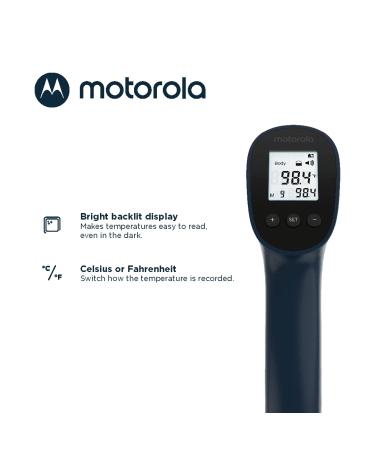 Motorola TE-94 Infrared Touchless Forehead Thermometer - Backlit Display, Memory Function, High Temp Alert - Dark Blue - Buy Online on GoSupps.com