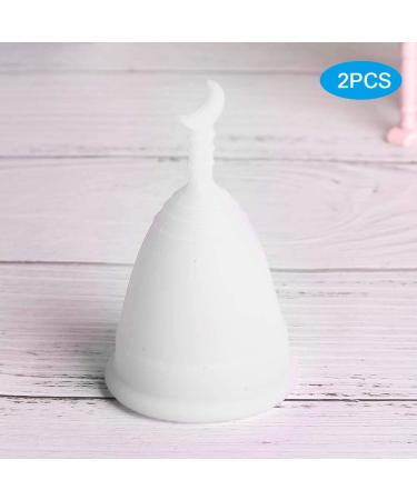 2-Part Reusable Silicone Menstrual Cup for Women - Convenient 12-Hour Hygiene Care (White) - Buy Online on GoSupps.com