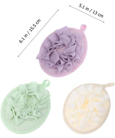 LEORX Loofah Sponge 6pcs Shower Pouf Exfoliating Mesh Bath Scrubber with Hand Strap - Buy Online on GoSupps.com