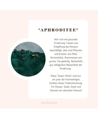  Tea of Dreams Fastentee Bio | Aphroditee | With Mate Milk Thistle Nettle Green Tea & Other "Super Herbs" | Loose Tea | 120g - Buy Online on GoSupps.com