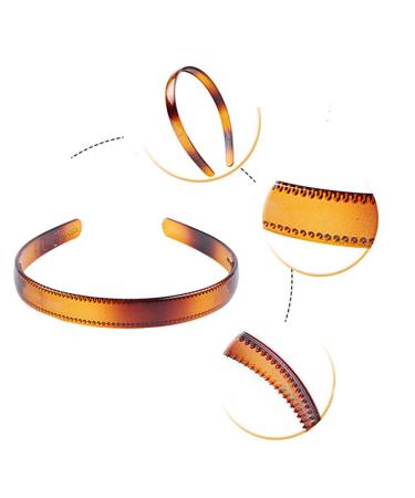 Set of 2 High-Grade Women's Hard Plastic Headbands - Black and Brown Hair Hoops - Style B - Buy Online on GoSupps.com