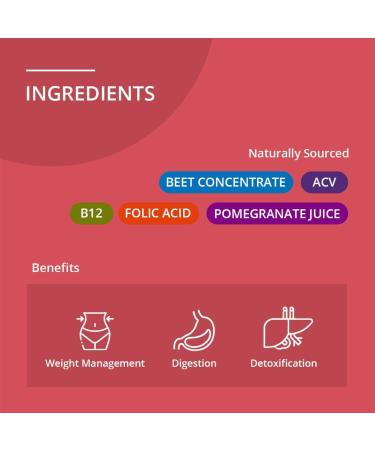 Zanapure Premium Apple Cider Vinegar Gummies | Weight & Gut Health Support | 100% Pure with The Mother | Beetroot & Pomegranate | 90 Vegan Gummies - Buy Online on GoSupps.com