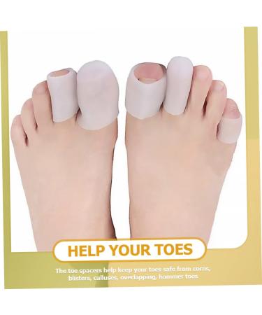 Lurrose 10pcs Silicone Toe Covers & Dividers Set - Toe Protectors for Men - Gel Toe Sleeves for Pain Relief - White 3x2.5cm - Buy Online on GoSupps.com