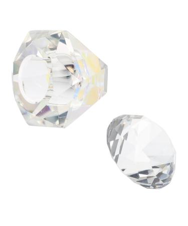 Ipetboom 1pc Nail Art Crystal Cup Monomer for Acrylic Nails Clear Matte Nail Polish Gel Nail Polish Glass Container with Lid Clear Tumbler Nail Crystal Bowl White Crystal Plate Cup Liquid