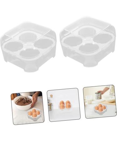Fridge Egg Container 2pcs Box 4 Grid Egg Storage Box Plastic Pallet Empty Egg Carton re-usable - Buy Online on GoSupps.com