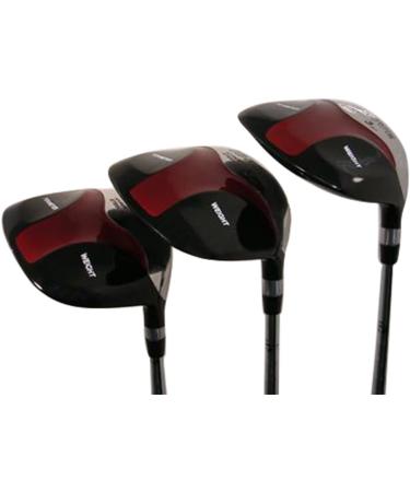 Senior Men's iDrive Red Square Anti-Slice Draw Fairway Wood Set - 3, 5, 7 - Right Handed Senior Flex - Black Pro Velvet Grips - Buy Online on GoSupps.com