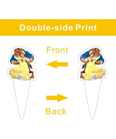 SKORDO 25pcs Beauty Party Decorations with 24pcs Beast Cupcake Toppers 1pcs Cake Topper for Belle Birthday Party Supplies - Buy Online on GoSupps.com