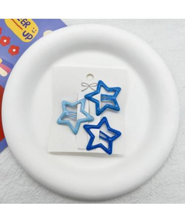 3pieces Cool Hair Clip Star Shape Snap Hairpin Candy Color Hair Clip for Spring Summer Hairpins for Teenagers Children Blue - Buy Online on GoSupps.com