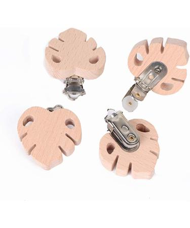 FSSTUD 4-Pack Leaf Shape Wooden Pacifier Clips - Safe & Stylish Baby Pacifier Holders - Buy Online on GoSupps.com