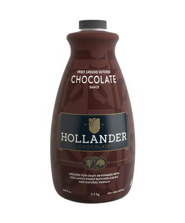Dutched Chocolate Café Sauce by Hollander Chocolate Co. | Gourmet Chocolate Sauce Perfect for the Professional or Home Barista 64 fl. Oz. Large Bottle 64 Fl Oz (Pack of 1)