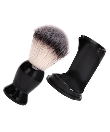 Beaupretty Shaving Brush with Stand - Mens Beard Shaving Brush with Storage Stand Men Shaving Brush Handle Hair Salon Shave Brush(Black)