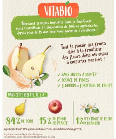 Vitabio Fruits & Fleur - Pear Apple Orange Blossom 4x120 g - ORGANIC - Buy Online on GoSupps.com