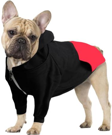 Meioro Dog Hoodies | Warm Zippered Pet Clothes | Cute XS Black Dog Hoodie for Small Breeds - Buy Online on GoSupps.com