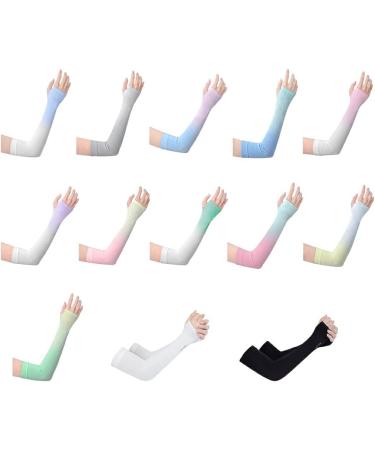 Nilioyul UV Protection Cooling Arm Sleeves Safety Fitness Protector Gradient Men Women Sunscreen Cycling Fishing Volleyball Black - Buy Online on GoSupps.com