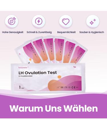 Femometer 20 Ovulation Test Strips - 25 mIU/ml Sensitivity 20pcs with Urine Cup | Accurate Fertility Tracking - Buy Online on GoSupps.com