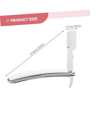 Frcolor Straight Edge Razor for Men - Stainless Steel Manual Blade Holder for Hairdressers & Eyebrow Trimming - Premium Quality Beard Razor - Buy Online on GoSupps.com