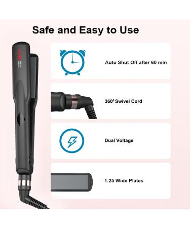 Professional Hair Straightener 2 in 1 Dual Voltage Curling Iron - Ceramic Ionic Flat Iron with Floating Plates Digital Display & Auto Shut Off - Global Shipping Available - Buy Online on GoSupps.com