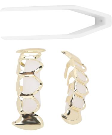 Hollow Plating Teeth Brace Fashionable Metal Teeth Decoration Jewelry for Party Suitable for Halloween Parties (Gold) - Buy Online on GoSupps.com