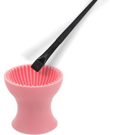 FOMIYES Makeup Brush Cleaner Cup Silicone Makeup Cleaning Brush Scrubber Bowl Cosmetic Brush Cleaning Pad Portable Brush Washing Tool Beauty Sponge Cleaner Pink - Buy Online on GoSupps.com