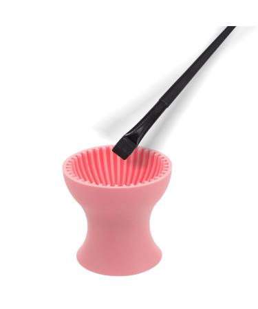 FOMIYES Silicone Makeup Brush Cleaner Cup - Portable Scrubber Bowl & Beauty Sponge Cleaning Tool in Pink - Buy Online on GoSupps.com