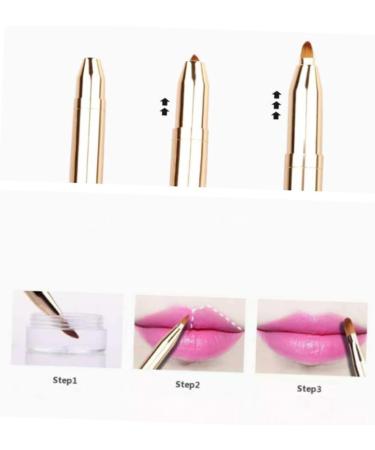 Angoily Applicator Concealer Brush Make up Double-sided Lip Brush Dual End Lip Brush Retractable Lipbrush Makeup Brushed Lip Gloss Lip Makeup Lip Printable Eyebrow Brush 14.5*1*1cm Golden - Buy Online on GoSupps.com