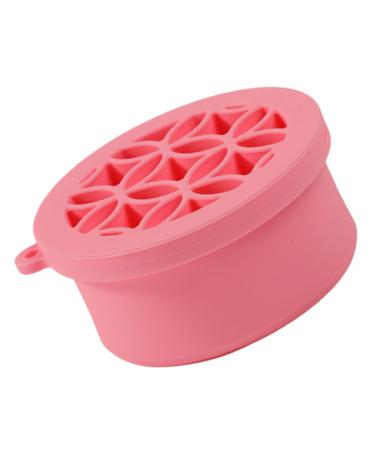 Ipetboom Powder Puff Cleaning Bowl Makeup Brush Scrubber Silicone Makeup Brush Makeup Brush Cleaning Pad Brush Cleaning Bowl Makeup Brush Cleaning Mat Sponge Silica Gel Tool Pink 10x8.5cm Pink