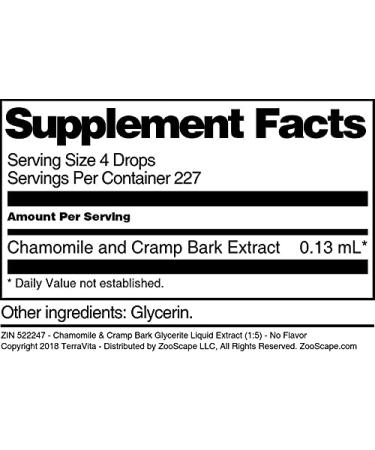 Chamomile & Cramp Bark Glycerite Liquid Extract (1:5) - No Flavor (1 oz ZIN: 522247) - 3 Pack - Buy Online on GoSupps.com