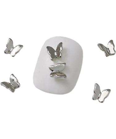 10Pieces Butterfly 3D Alloy Butterfly Silver Butterfly Rhinestones For Acrylic Nails - Buy Online on GoSupps.com
