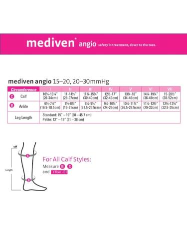 Shop Mediven Angio 20-30 mmHg Closed Toe Compression Socks | Black Calf Support Standard Size - Buy Online on GoSupps.com