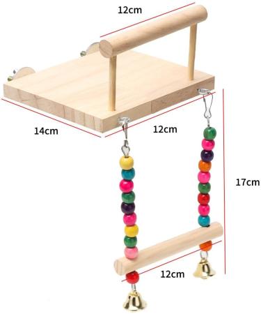 Bird Perches Cage Toys Bird Platform Stand Wooden Pet Bird Cage Hammock Swing Climbing Toys Bird Perch Chewing Toy for Budgie Green Cheeks Baby Lovebird Chinchilla - Buy Online on GoSupps.com