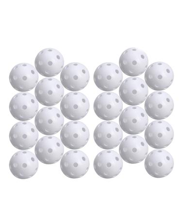 STOBOK 24pcs Perforated Play Balls Hollow Golf Practice Training Sports Balls (White)