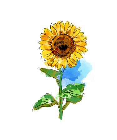 Sunflowers Temporary Tattoo Sticker Set - Waterproof Yellow Watercolor Body Art for Women - Set of 24 (SF181) - Buy Online on GoSupps.com