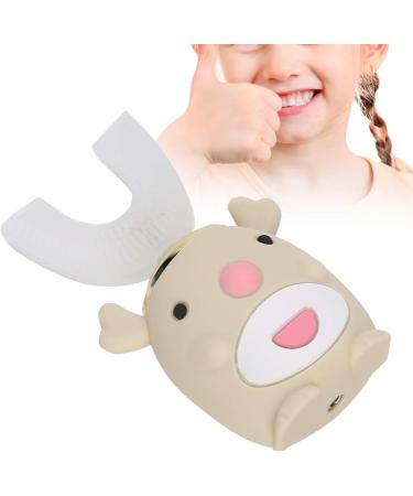 Kids Moose Shaped Electric Sonic Toothbrush - Beige (2-6 Years Old) | Intelligent Whole Mouth Teeth Cleaning Tool for Children - Oral Care - Buy Online on GoSupps.com