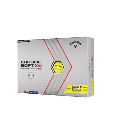 Callaway Golf 2022 Chrome Soft X LS Golf Balls Triple Track Yellow