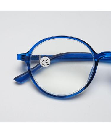 VEVESMUNDO Blue Light Filter Reading Glasses Set - Round Retro Style for Men & Women | Anti Blue Light Visual Aid | +1.0 to +4.0 Diopters - 3 Colors: Black Blue Green - Buy Online on GoSupps.com