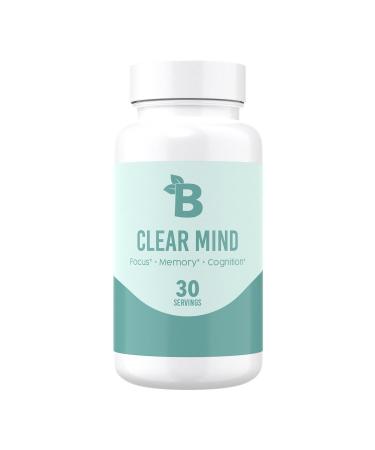 Bloom Nutrition Clear Mind | Nootropic Brain Booster Supplement with Lions Mane Mushroom Alpha GPC Ginseng Ginkgo Bilboa & Rhodiola Rosea | Supports Mental Clarity Memory & Focus | 60 Capsules