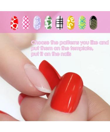 Nail Stencil Stickers Nail Vinyl Stencil Stickers Set Colorful Hollow Nail Art Decals DIY Manicure Decorations 24Sheet - Buy Online on GoSupps.com